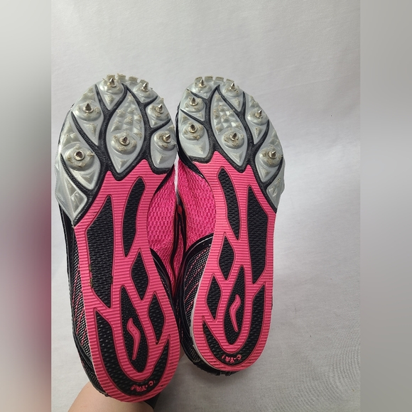 Saucony Velocity 4 Pink Black Silver Women's size 8.5 Track Shoes Spikes - Picture 3 of 5